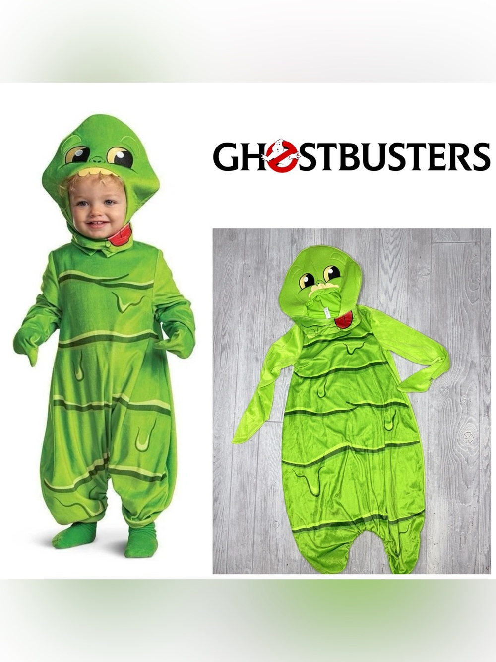 Ghostbusters Frozen Empire Toddler Slimer Halloween Costume 3-4 cosplay dress up